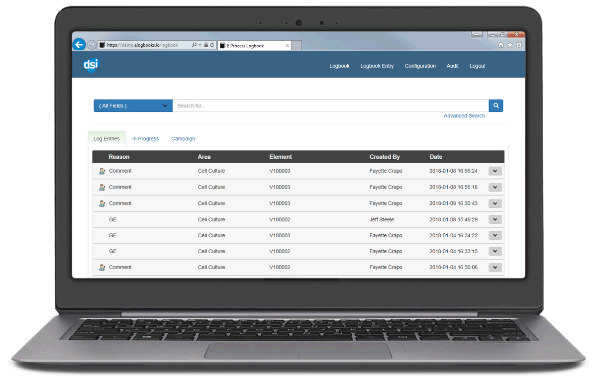 eForms Electronic Process Logbook eForms Electronic Process Logbook